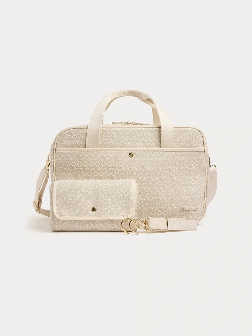 New In Package $895 Bonpoint Denver Changing Bag in Beige Luxury